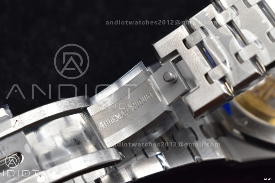 SS Oak SS Best Bracelet 1:1 A4302 Edition 15500 APSF Dial Textured Clone 41mm on Super Royal Black 0125